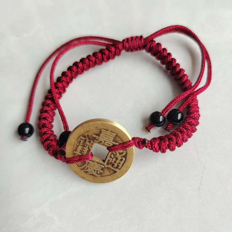 Burgundy Five Emperor Coins Bracelet