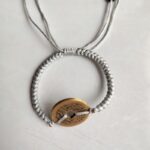 Five Emperor Coins Silver Grey Cord Bracelet handmade with traditional Vajra Knot, adjustable Chinese Feng Shui jewelry for protection.